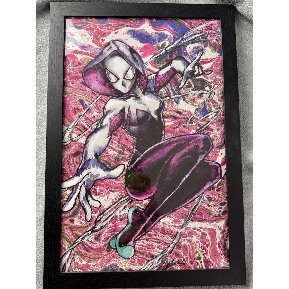 Marvel Spider-Man Art Prints Framed Set Miles Morales Spider-Gwen Venom Carnage